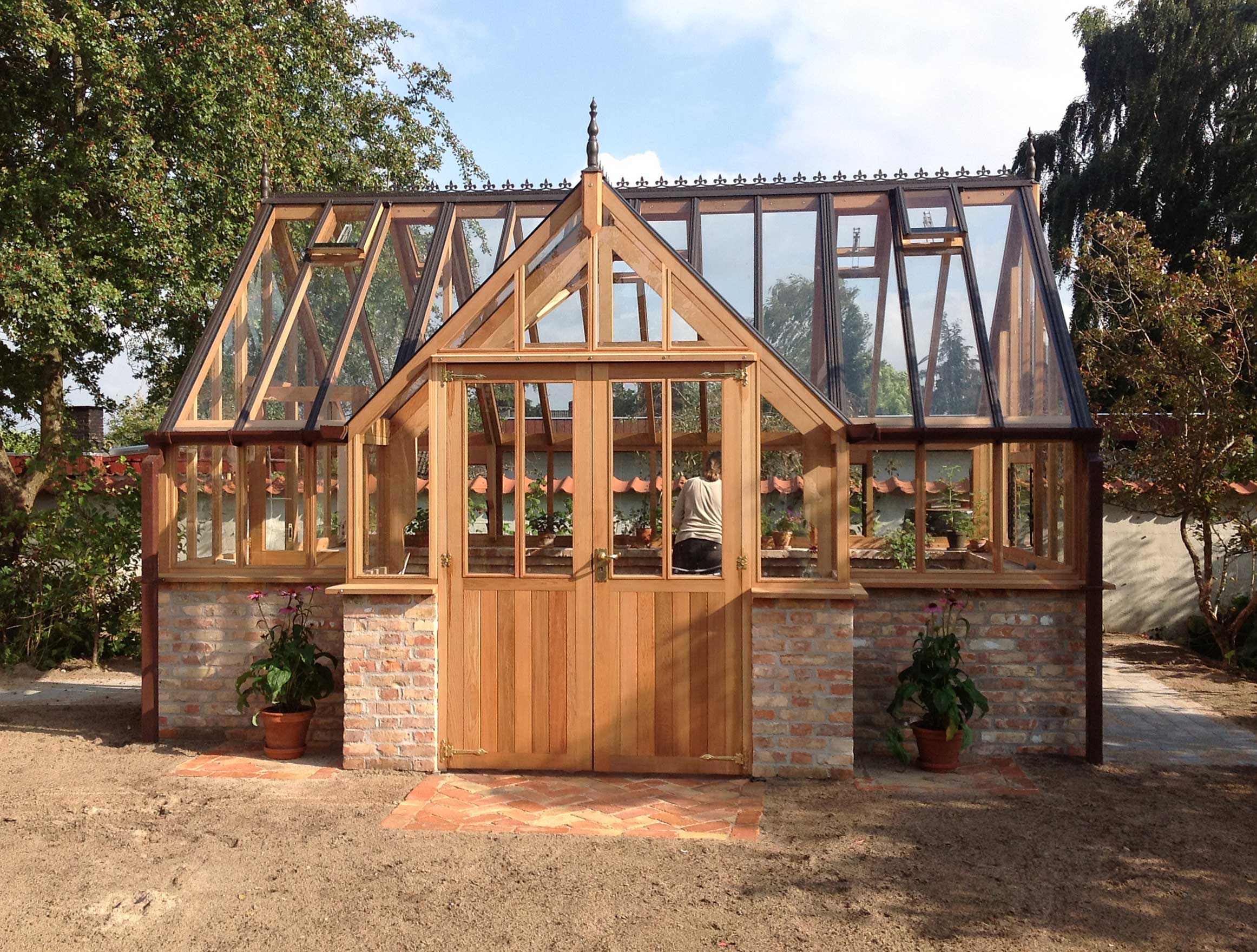 Cedar Greenhouse with Protruding Porch