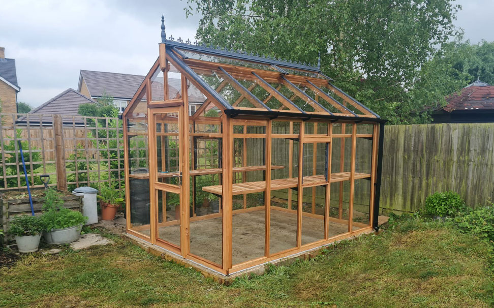 Monterey Timber greenhouse manufactured from Accoya Wood