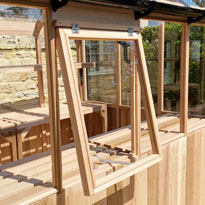 Casement windows for timber greenhouses