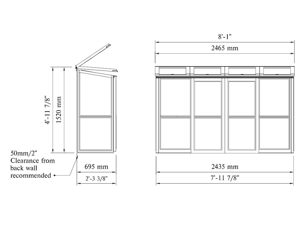 4ft x 2ft, 6ft Tall Cedar Coldframe – Tall Coldframes – Woodpecker Joinery